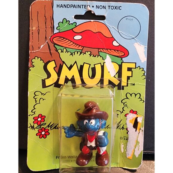 Other - Vintage Schleich Smurf Cowboy figure NIP